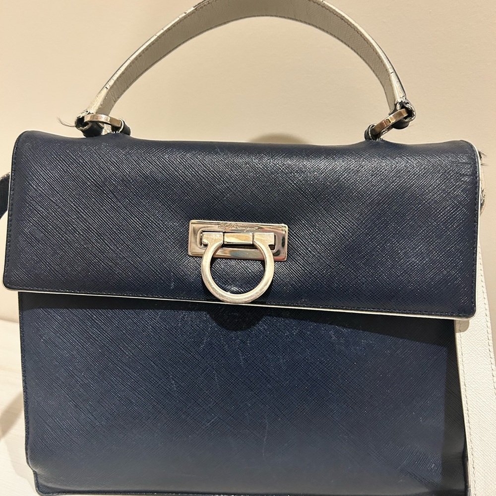 Salvatore Ferragamo Dark Blue Satchel - Picture 8 of 8